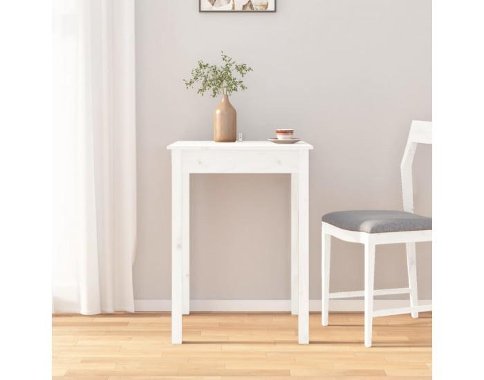 Sonata H Трапезна маса,Бяло,55x55x75см, борово дърво масив