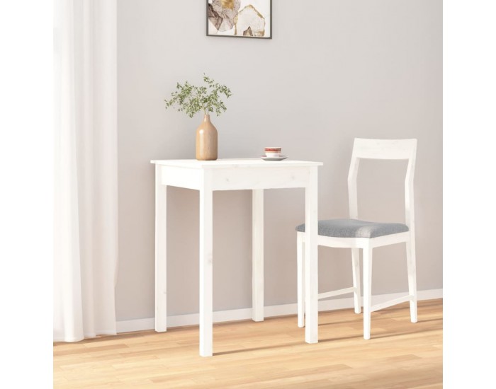 Sonata H Трапезна маса,Бяло,55x55x75см, борово дърво масив