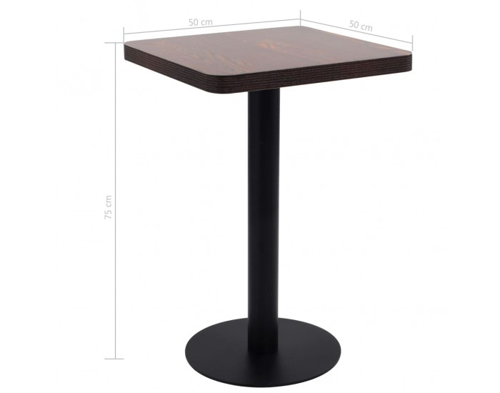 Sonata H Бистро маса, тъмнокафява, 50x50 см, МДФ