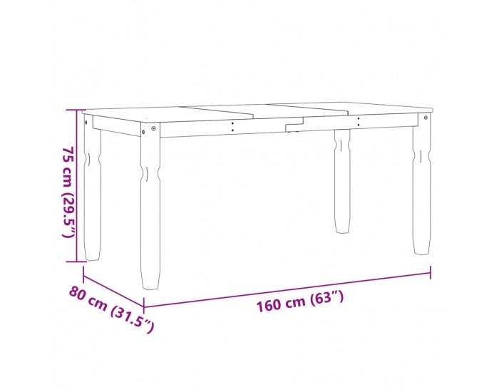 Sonata H Тоалетка Corona, бяла, 160x80x75 см, бор масив