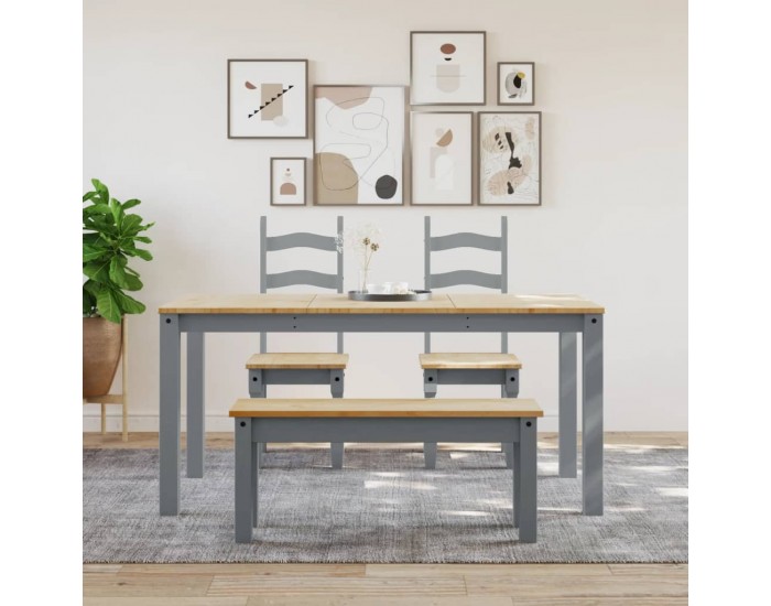 Sonata H Трапезна маса Panama сива 160x80x75 см бор масив