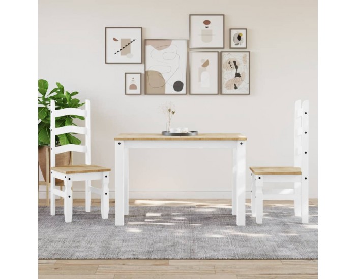 Sonata H Трапезна маса Panama бяла 117x60x75 см бор масив