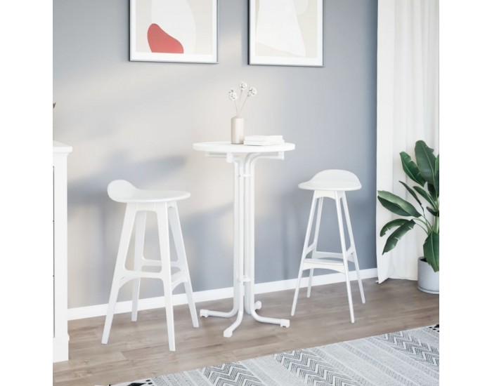 Sonata H Трапезна маса, бяла, Ø60x110 см, инженерно дърво и стомана