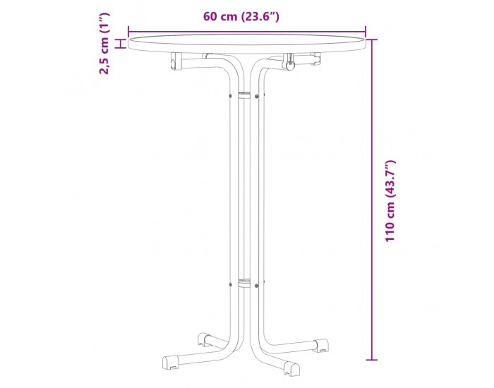 Sonata H Трапезна маса, бяла, Ø60x110 см, инженерно дърво и стомана