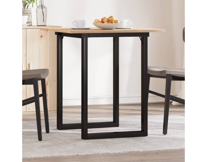 Sonata H Трапезна маса О-образна рамка 60x60x75 см бор масив и чугун