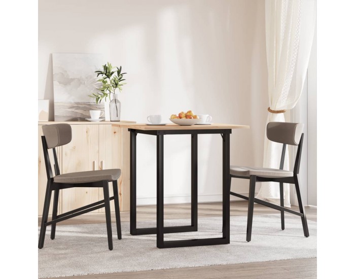 Sonata H Трапезна маса О-образна рамка 60x60x75 см бор масив и чугун