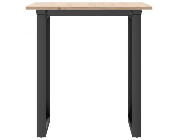 Sonata H Трапезна маса О-образна рамка 60x60x75 см бор масив и чугун