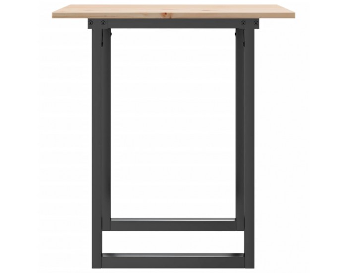 Sonata H Трапезна маса О-образна рамка 60x60x75 см бор масив и чугун