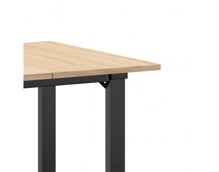 Sonata H Трапезна маса О-образна рамка 60x60x75 см бор масив и чугун