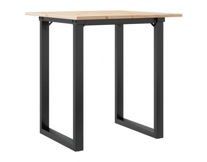 Sonata H Трапезна маса О-образна рамка 60x60x75 см бор масив и чугун