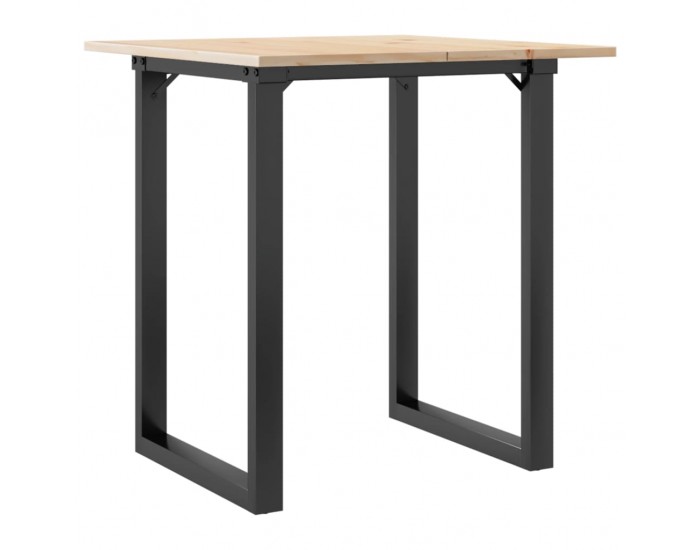 Sonata H Трапезна маса О-образна рамка 60x60x75 см бор масив и чугун