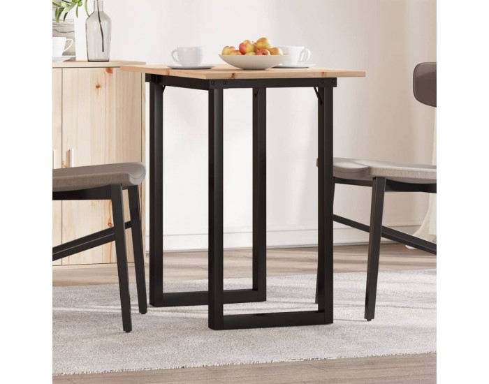 Sonata H Трапезна маса О-образна рамка 80x50x75 см бор масив и чугун