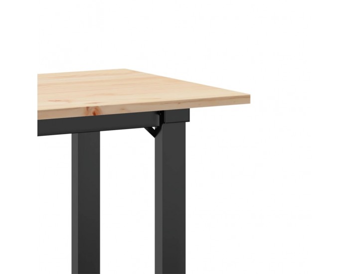 Sonata H Трапезна маса О-образна рамка 80x50x75 см бор масив и чугун