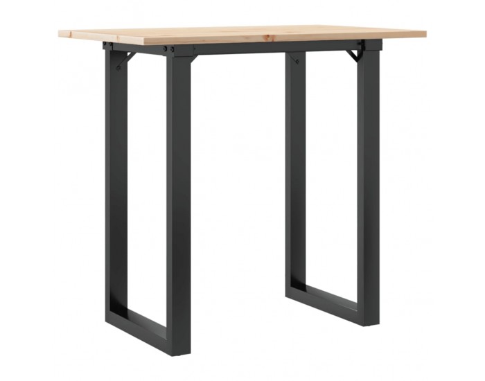 Sonata H Трапезна маса О-образна рамка 80x50x75 см бор масив и чугун