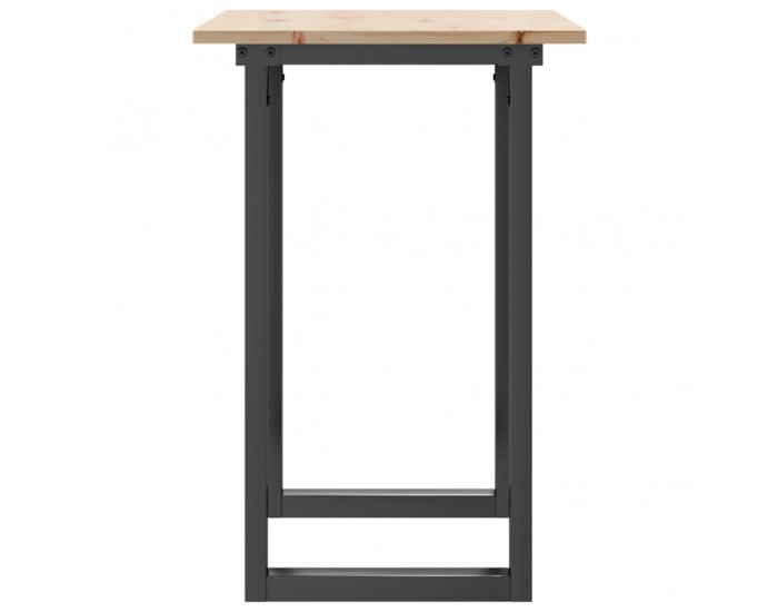 Sonata H Трапезна маса О-образна рамка 80x50x75 см бор масив и чугун