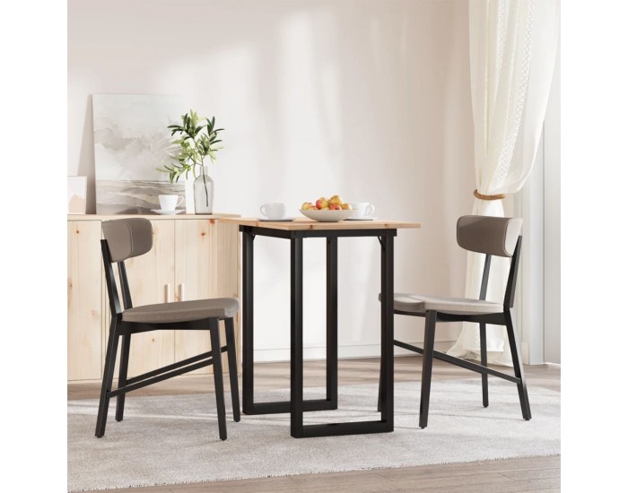 Sonata H Трапезна маса О-образна рамка 80x50x75 см бор масив и чугун