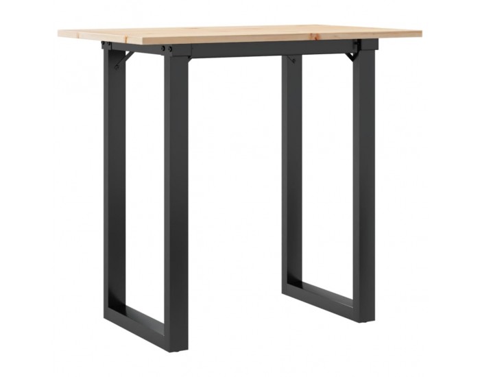 Sonata H Трапезна маса О-образна рамка 80x50x75 см бор масив и чугун