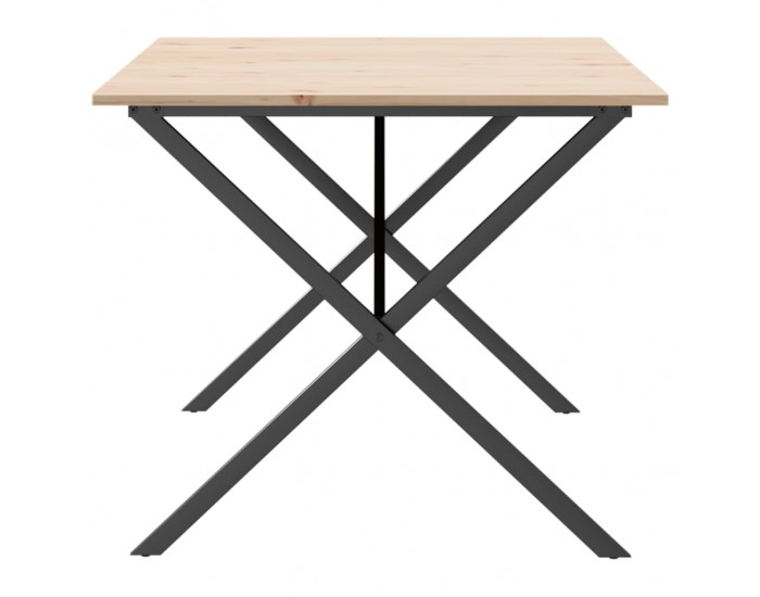 Sonata H Трапезна маса X-образна рамка 180x90x75 см бор масив и чугун