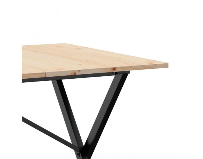 Sonata H Трапезна маса X-образна рамка 140x80x75 см бор масив и чугун
