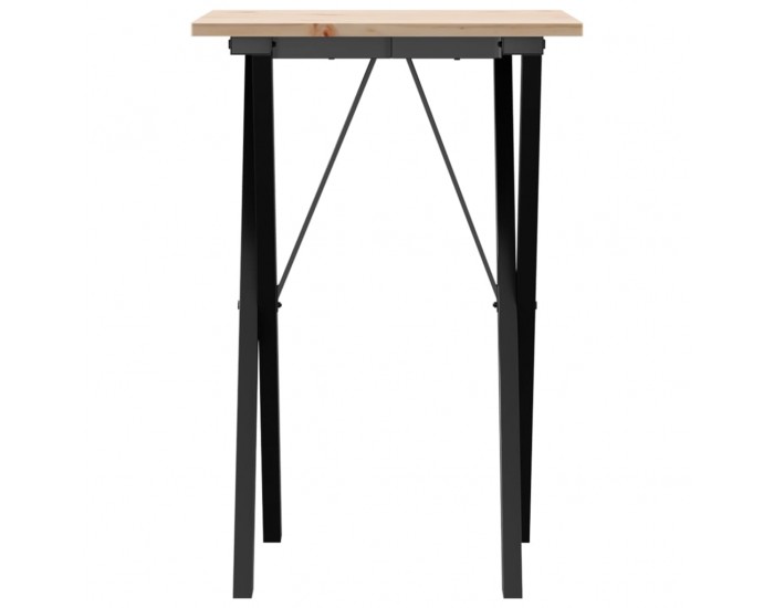 Sonata H Трапезна маса X-образна рамка 50x50x75 см бор масив и чугун