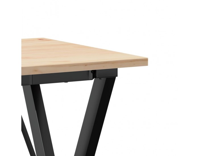 Sonata H Трапезна маса X-образна рамка 50x50x75 см бор масив и чугун