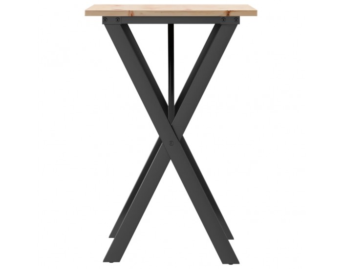 Sonata H Трапезна маса X-образна рамка 50x50x75 см бор масив и чугун
