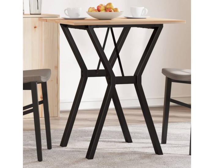 Sonata H Трапезна маса Y-образна рамка 60x60x75 см бор масив и чугун