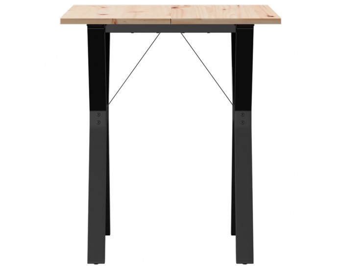 Sonata H Трапезна маса Y-образна рамка 60x60x75 см бор масив и чугун