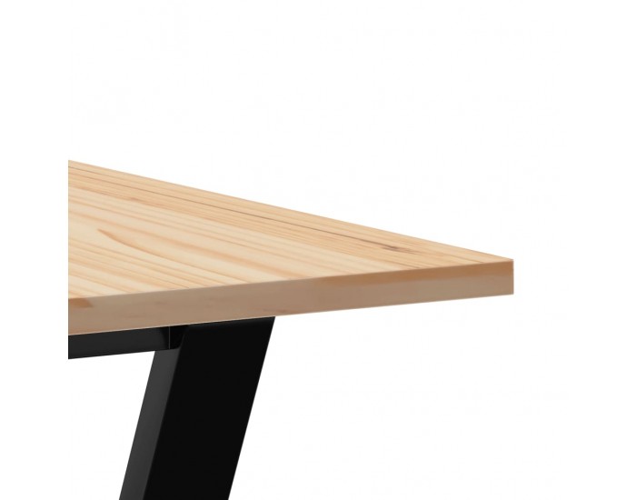 Sonata H Трапезна маса Y-образна рамка 60x60x75 см бор масив и чугун