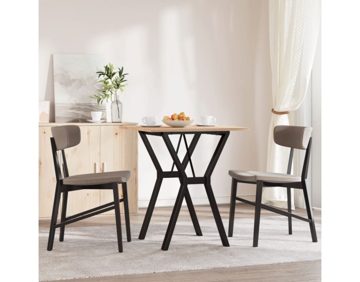 Sonata H Трапезна маса Y-образна рамка 60x60x75 см бор масив и чугун