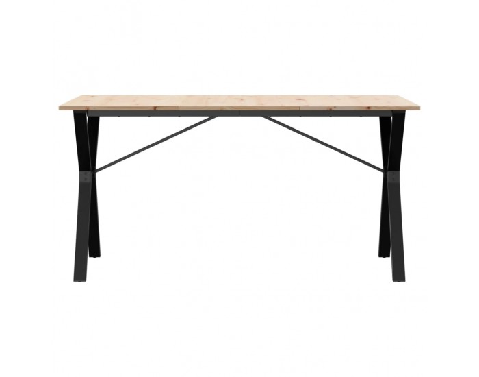 Sonata H Трапезна маса Y-образна рамка 160x80x75 см бор масив и чугун