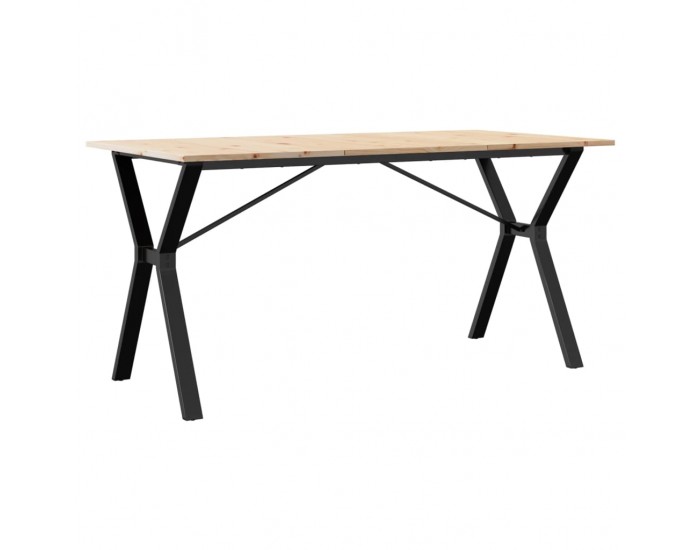 Sonata H Трапезна маса Y-образна рамка 160x80x75 см бор масив и чугун