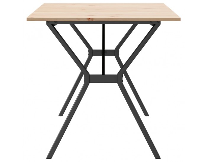 Sonata H Трапезна маса Y-образна рамка 160x80x75 см бор масив и чугун