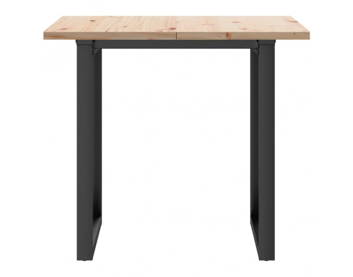 Sonata H Трапезна маса О-образна рамка 90x90x75,5 см бор масив и чугун