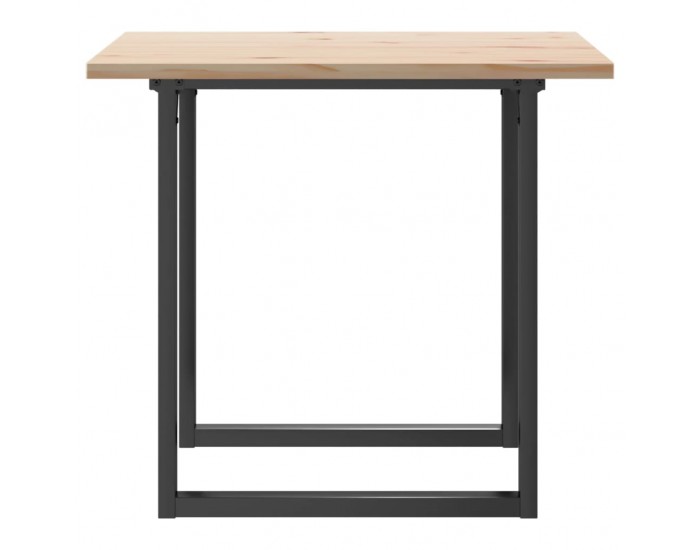 Sonata H Трапезна маса О-образна рамка 90x90x75,5 см бор масив и чугун