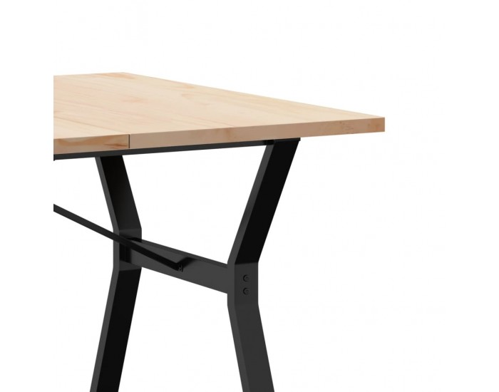 Sonata H Трапезна маса Y-образна рамка 200x100x75,5 см бор масив и чугун