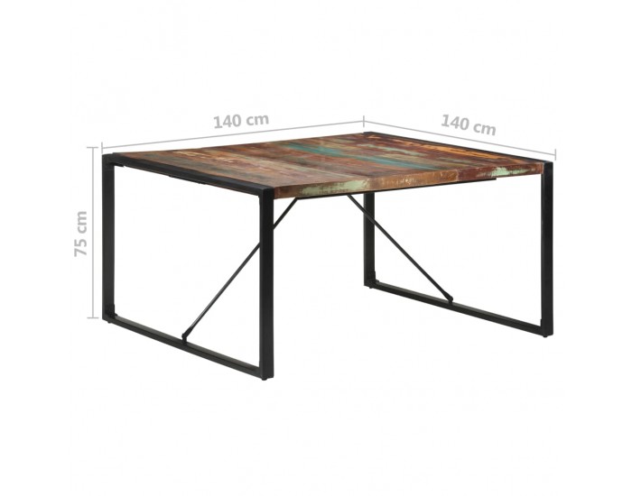 Sonata H Трапезна маса, 140x140x75 cм, регенерирано дърво масив