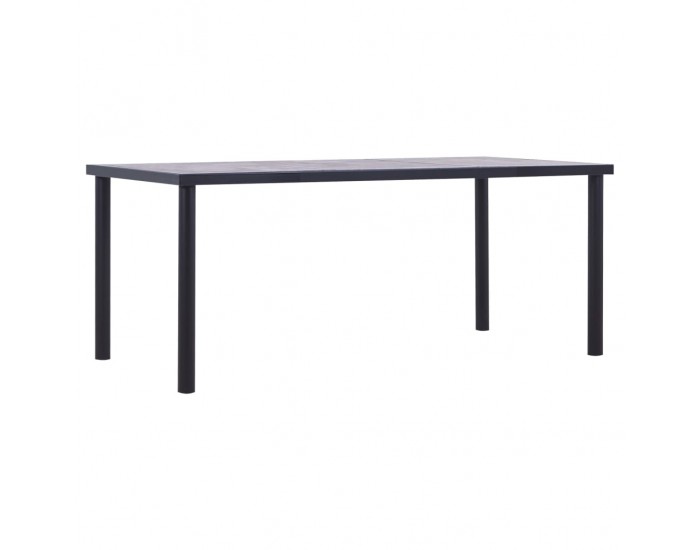 Sonata H Трапезна маса, черно и бетонно сиво, 180х90х75 см, МДФ