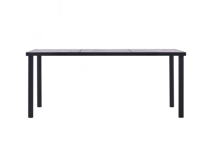 Sonata H Трапезна маса, черно и бетонно сиво, 180х90х75 см, МДФ