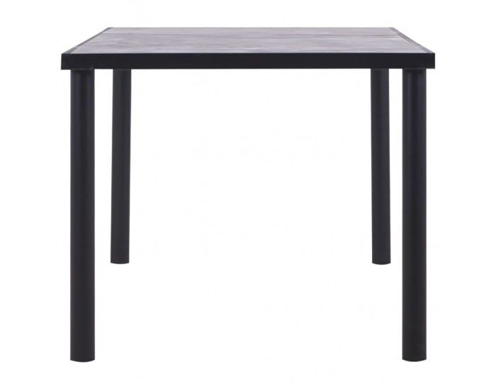 Sonata H Трапезна маса, черно и бетонно сиво, 180х90х75 см, МДФ