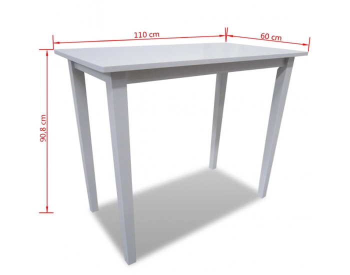 Sonata H Дървена бар маса, бяла