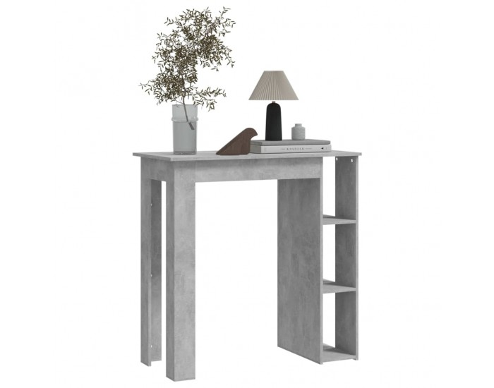 Sonata H Бар маса с рафт, бетонно сива, 102x50x103,5 см, инженерно дърво