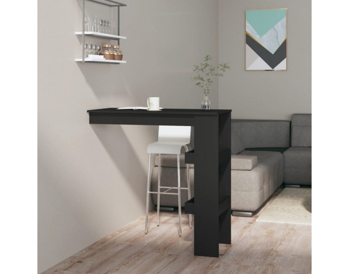 Sonata H Стенна бар маса, черна, 102x45x103,5 см, инженерно дърво