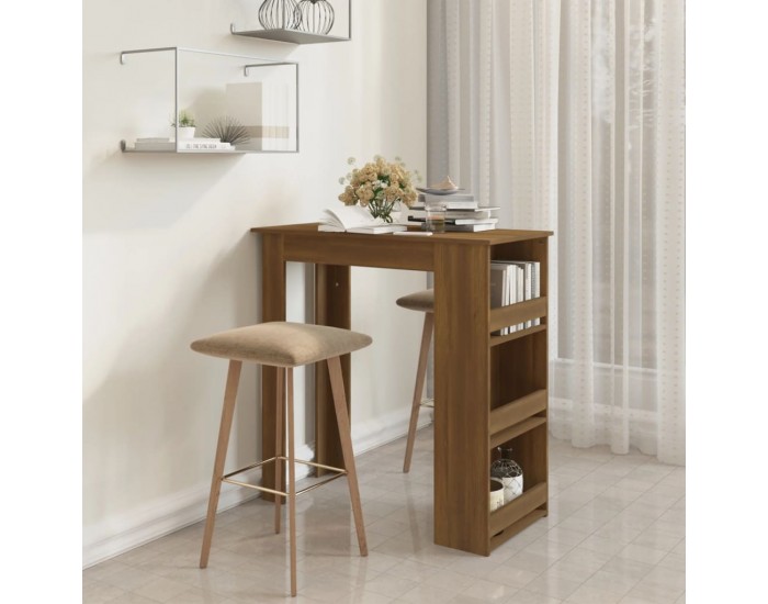 Sonata H Бар маса с рафтове, кафяв дъб, 102x50x103,5 см, инженерно дърво