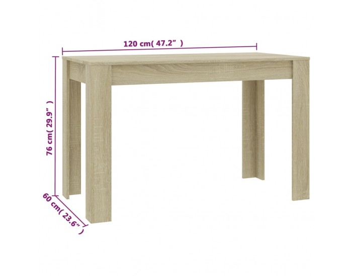 Sonata H Трапезна маса, дъб сонома, 120x60x76 см, инженерно дърво