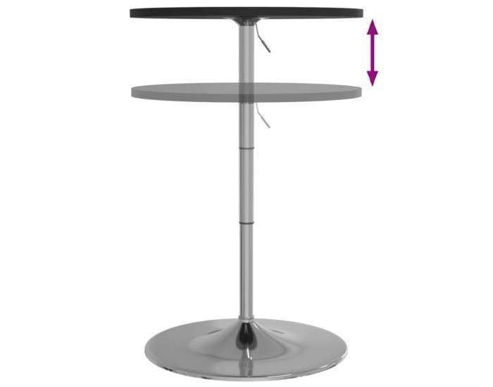 Sonata H Бар маса черна 60x60x90 см инженерно дърво и хромирана стомана