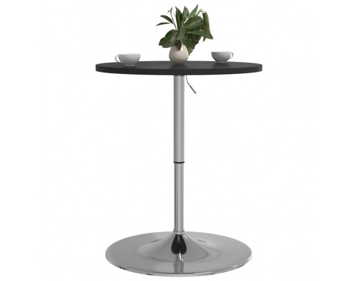 Sonata H Бар маса черна 60x60x90 см инженерно дърво и хромирана стомана