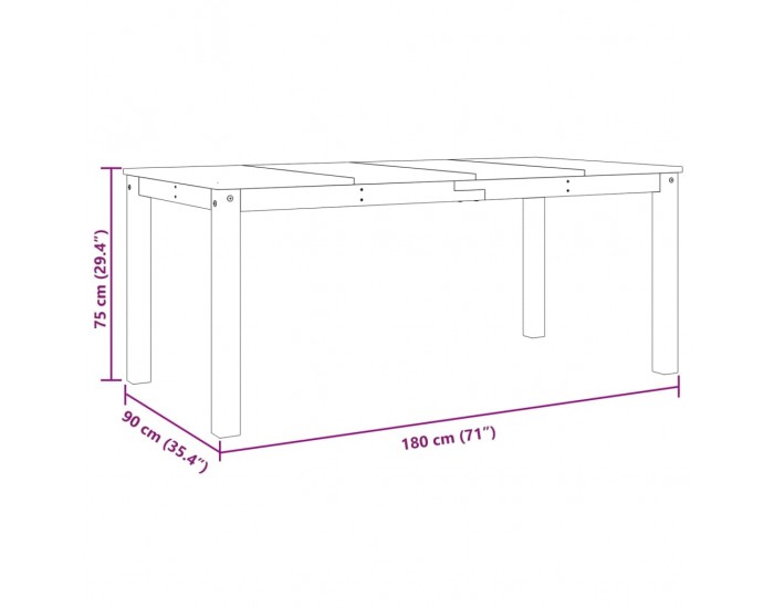Sonata H Трапезна маса Panama 180x90x75 см бор масив