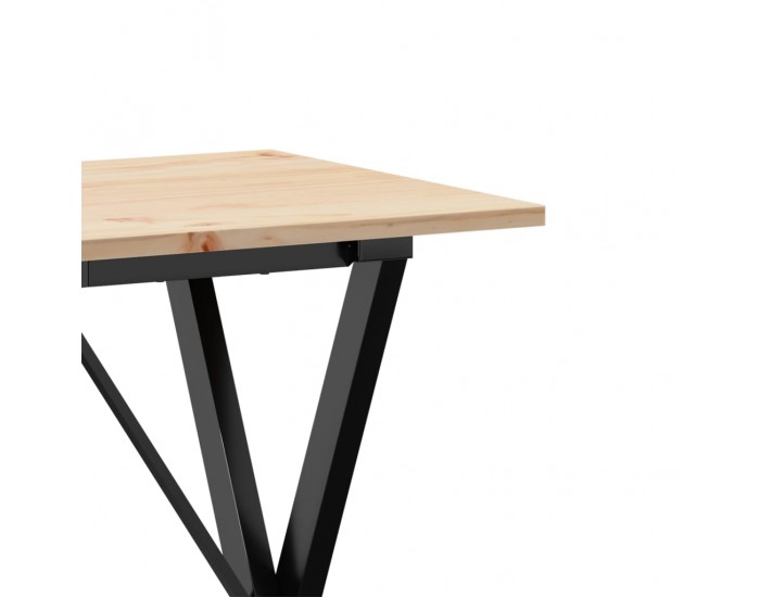 Sonata H Трапезна маса X-образна рамка 80x50x75 см бор масив и чугун