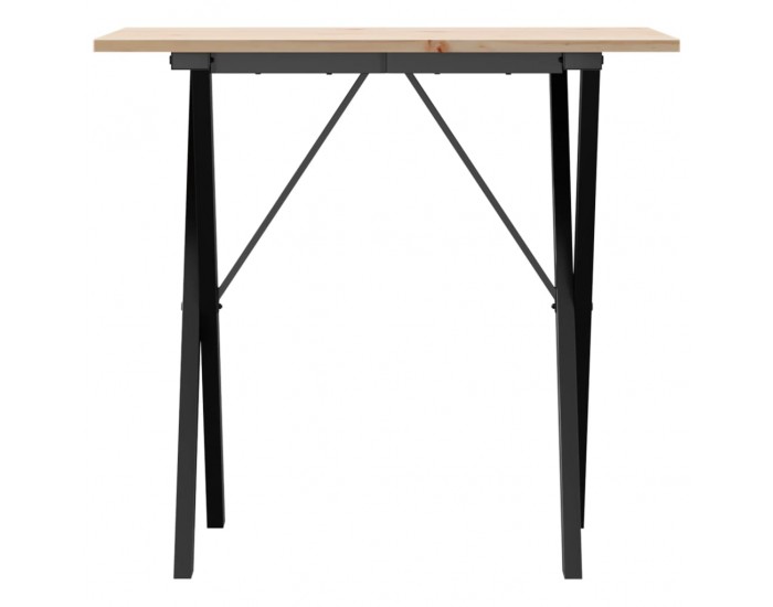 Sonata H Трапезна маса X-образна рамка 80x50x75 см бор масив и чугун